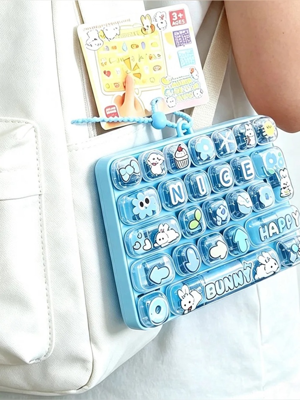 Blue Polar Bear Keyboard Fidget Toy Cute Sensory Stress Relief